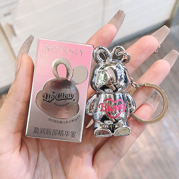 赤い唇モチーフのストラップ Qoo10] MANSLY キーホルダーウサギのリップ リップ 可愛 : ポイントメイク