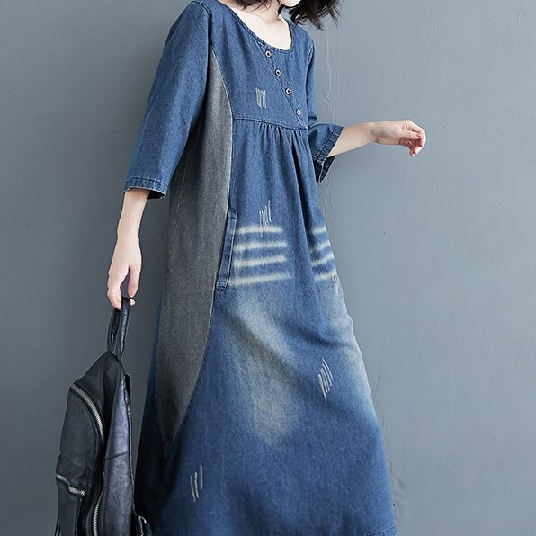 ワンピース デニムワンピース ミモレ丈 ロング丈 五分袖 七分袖 ラウンドネック フレア ストレート 切り替え デニム かわいい 大人可愛い シンプル カジュアル 大人 おしゃれ レトロ 大人女子 ワンピース デニムワンピース ミモレ丈 ロング丈 五分袖 七分袖 ラウンドネック フレア ストレート 切り替え デニム かわいい 大人可愛い シンプル カジュアル 大人 おしゃれ レトロ 大人女子