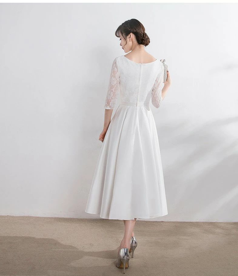 再入荷品シアー袖 2L レース ドレス 3L Aライン 白 袖あり 花柄 小さいサイズ ロングドレス 五分袖 結婚式 大きいサイズ 花嫁 二次会 4L ウエディングドレス ウエストマーク ホワイト ウ