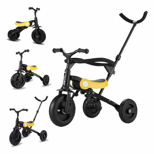 BTM子供用三輪車 5in1 サンシェード付き コントロールバー付 (ネイビー) BTM 子供用三輪車 5in1 自転車 オリジナル 押し棒付き 安全バー