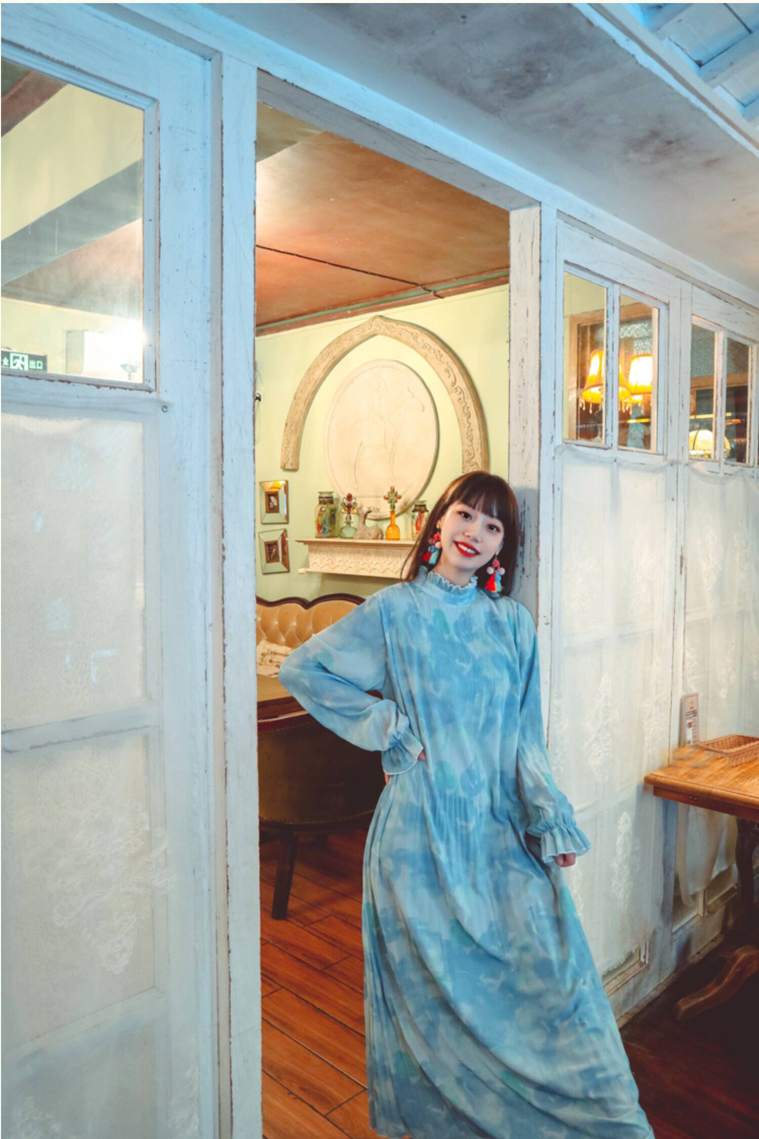 ワンピース ロングワンピース フレアワンピース ハイネック フリル襟 長袖 フリル袖 パフスリーブ ワンピース ロングワンピース フレアワンピース ハイネック フリル襟 長袖 フリル袖 パフスリーブ