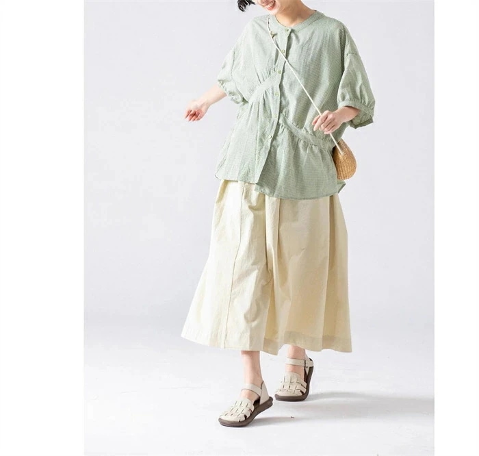 【20点セット】ブラウス ギンガムチェック シャツブラウス レディース 半袖 ブラウス ノーカラー チュニックブラウス トップス クルーネック 通勤 通学 大きいサイズ ゆったり オフィス カジュアル 【20点セット】ブラウス ギンガムチェック シャツブラウス レディース 半袖 ブラウス ノーカラー チュニックブラウス トップス クルーネック 通勤 通学 大きいサイズ ゆったり オフィス カジュアル