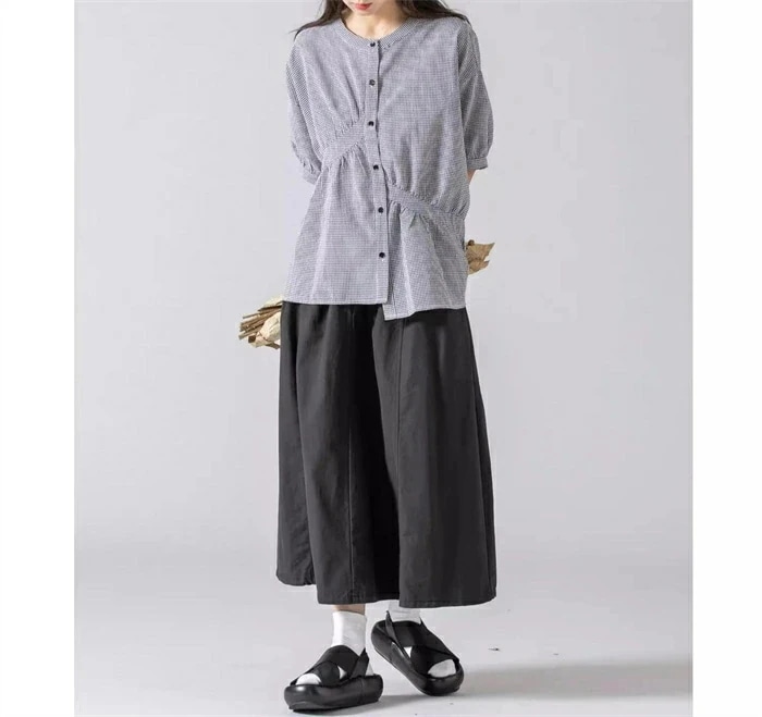 【20点セット】ブラウス ギンガムチェック シャツブラウス レディース 半袖 ブラウス ノーカラー チュニックブラウス トップス クルーネック 通勤 通学 大きいサイズ ゆったり オフィス カジュアル 【20点セット】ブラウス ギンガムチェック シャツブラウス レディース 半袖 ブラウス ノーカラー チュニックブラウス トップス クルーネック 通勤 通学 大きいサイズ ゆったり オフィス カジュアル