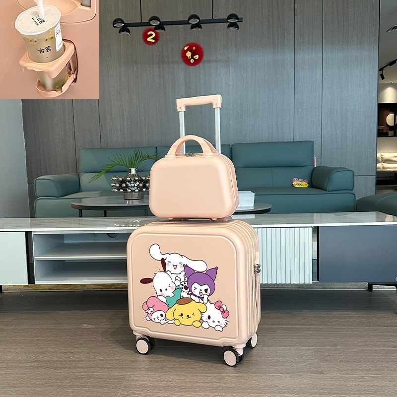 子供用スーツケース女の子18インチ小型軽量搭乗ポールボックス小学生座乗可能パスワード旅行ボックス