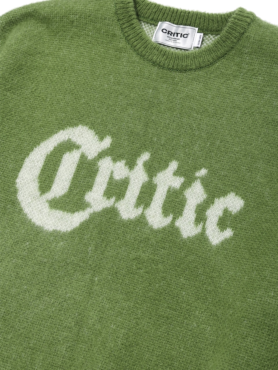 【CRITIC】 GOTHIC HAIRY KNIT MUSINSA | CRITIC Goth Logo Knit Dark Gray
