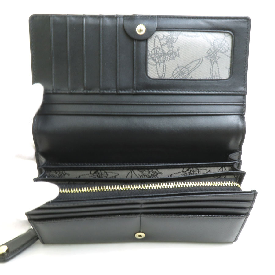 ヴィヴィアンウエストウッド Vivienne Westwood 二つ折り長財布 レザー ブラック レディース h30293g mdprevattcaulkingandwaterproofing.com