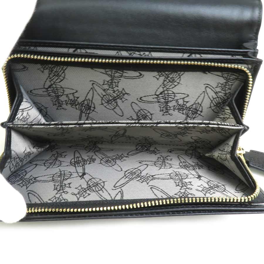 ヴィヴィアンウエストウッド Vivienne Westwood 二つ折り長財布 レザー ブラック レディース h30293g mdprevattcaulkingandwaterproofing.com