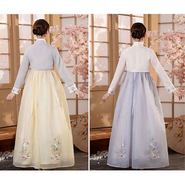 新品 チマチョゴリ 宮中 トルティ 韓服 タンウィ 未使用 パステル 淡色 Qoo10] チマチョゴリ 8色 韓服 花刺繍 ワンピ