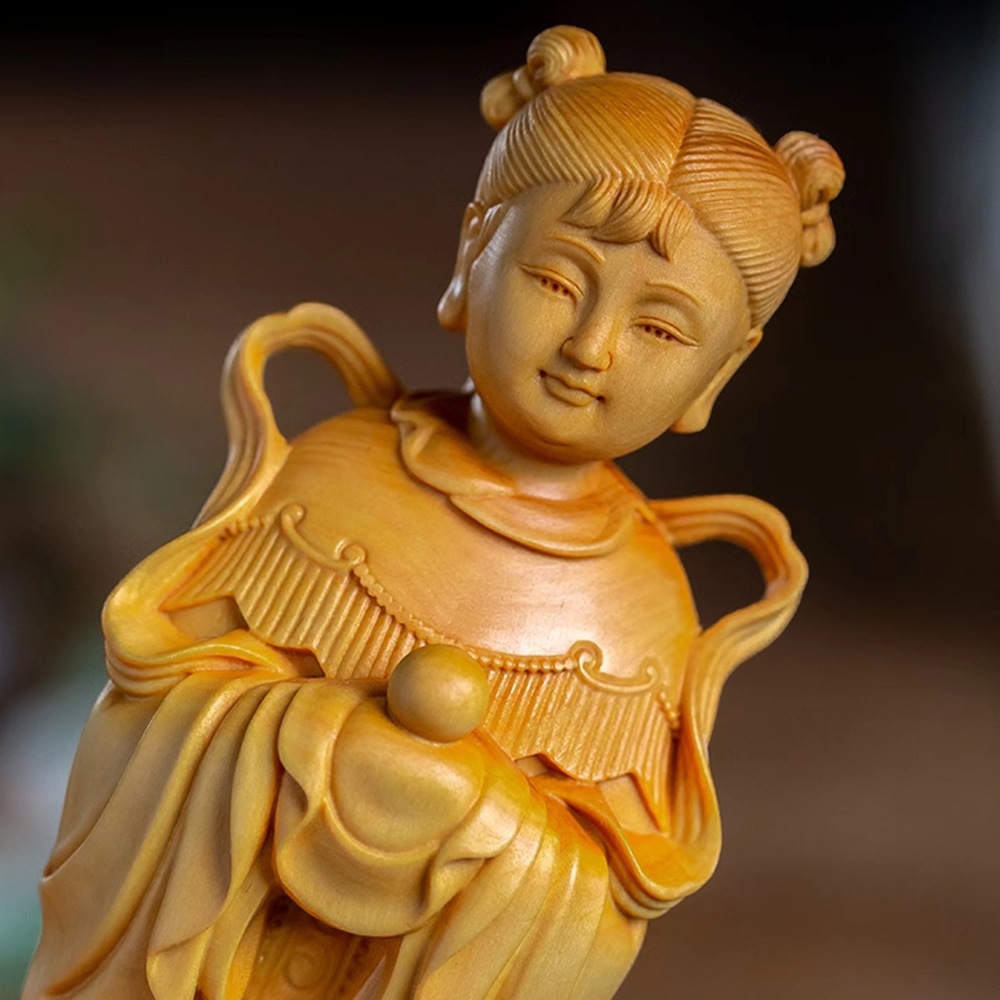 黄楊木 精彫り 観音 木彫り 実木彫刻 仏像 工芸品置物 Amazon｜小葉黄楊木 木彫り 仏像 柘植木 観音菩薩 観音菩薩立像