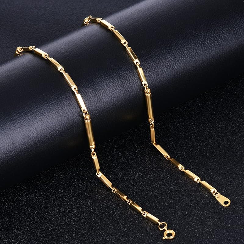 [Jeroot] 磁気ネックレス レディース おしゃれ 軽量 金属アレルギー対応 幅2mm 全長45cm イエローゴールド 専用BOX