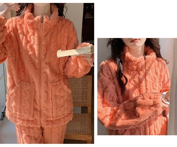 もこもこ モコモコパジャマ ルームウェア 上下セット パジャマ 冬 長袖 前開き 寝巻き 部屋着 暖かい あったか モコモコ 大人用 ふわふわ 無地 レディース 女性用 かわいい 可愛い ギフト プレ