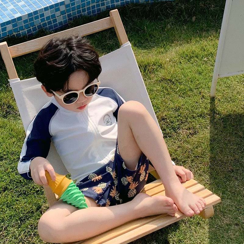 セパレート 2点セット ダイビングスーツ ジュニア 水着 長袖 ラッシュガード フィットネス レギンス ガールズ スイムウェア 海水浴 UV対策 日焼け防止 韓国風