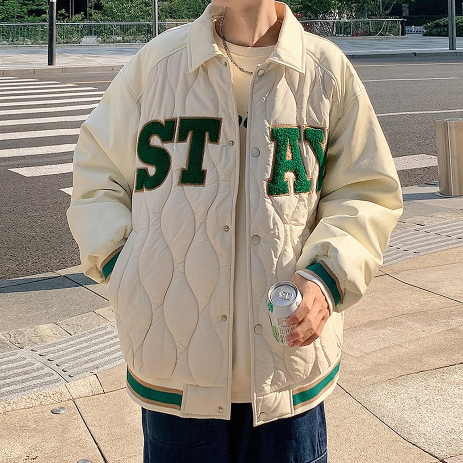 スタジャン 厚手 中綿ジャケット メンズ 冬 PU革袖 パッチワーク ジャンバー 綿入りジャケット 防寒対策 暖か カジュアル オーバーサイズ 普段着 アウトドア スポーツ ウオーキング おしゃれ