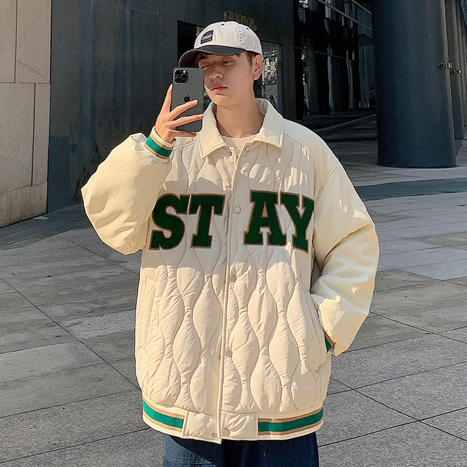 スタジャン 厚手 中綿ジャケット メンズ 冬 PU革袖 パッチワーク ジャンバー 綿入りジャケット 防寒対策 暖か カジュアル オーバーサイズ 普段着 アウトドア スポーツ ウオーキング おしゃれ