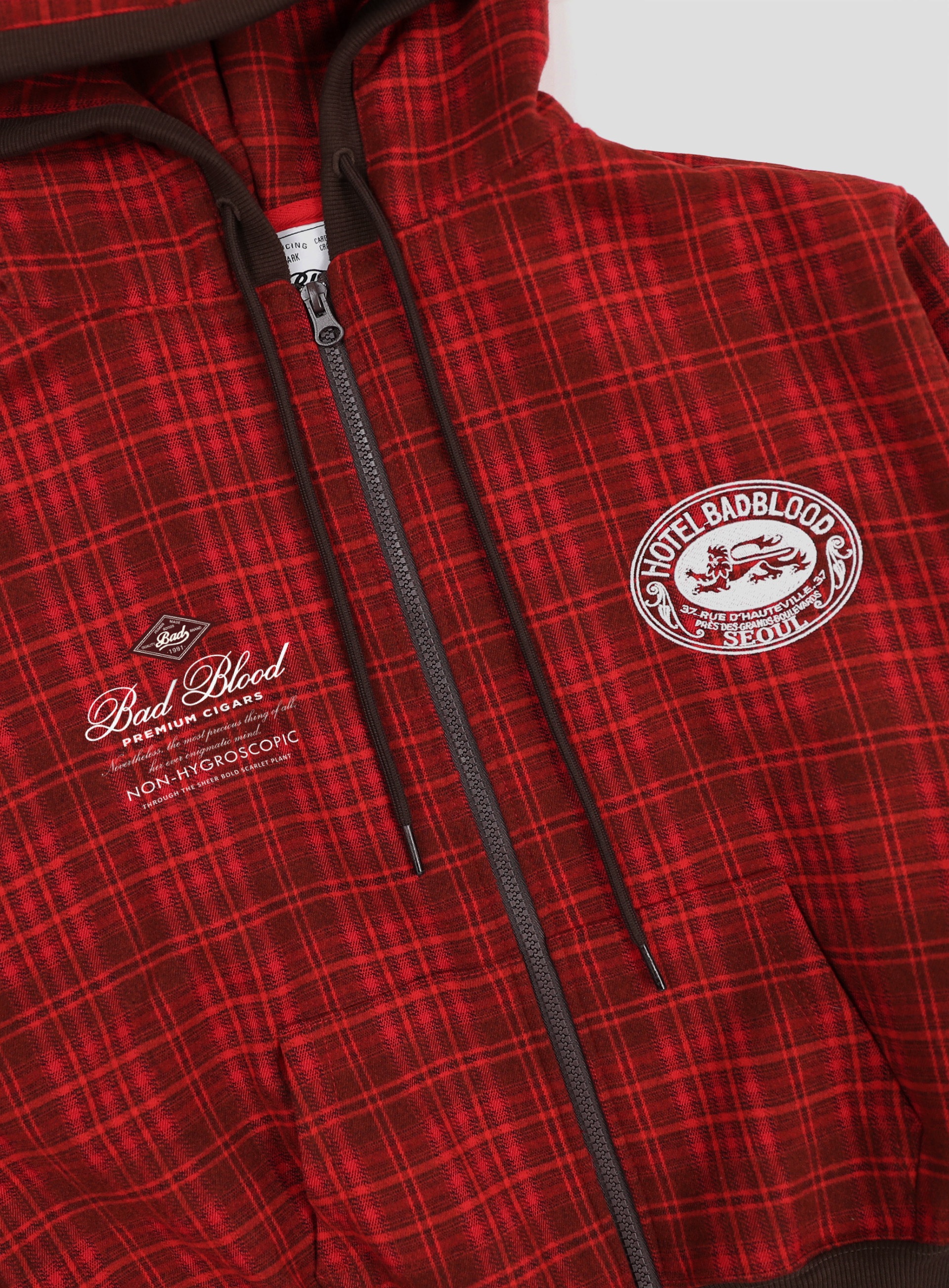 BADBLOOD ♥ Classic Check Hooded Zip-Up /追跡付 BADBLOOD】Classic Checkered Hood Zip-Up ☆男女共用☆追跡付
