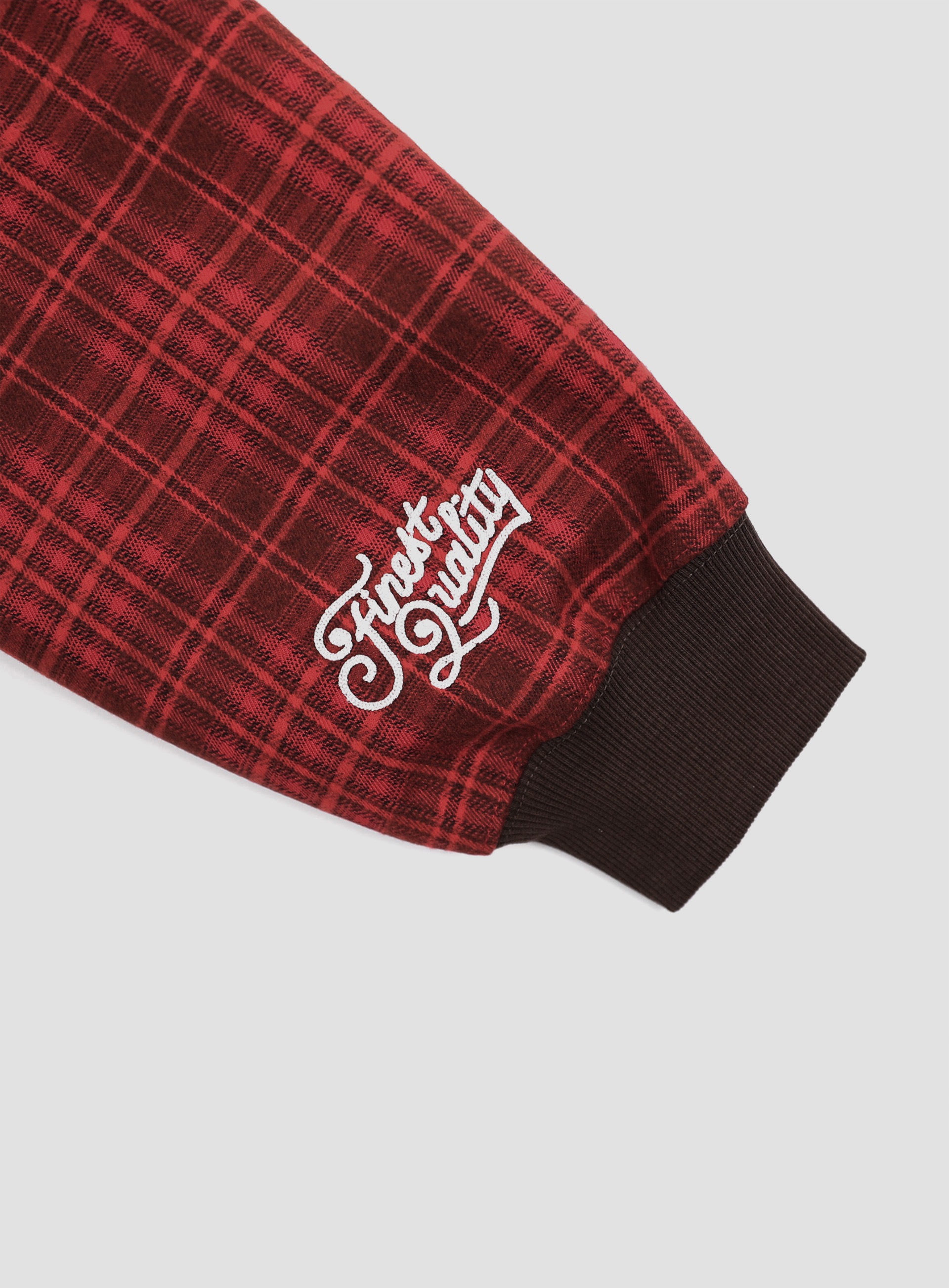 BADBLOOD】 CLASSIC CHECK HOODED ZIP-UP : RED