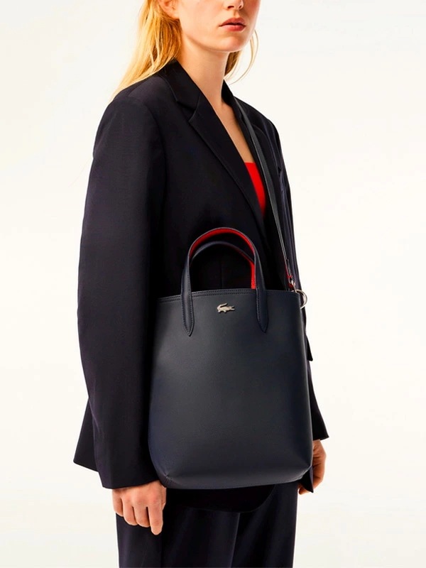 LACOSTE ラコステ バッグ レディース メンズ ユニセックス 大人 かわいい トートバッグ ANNA リバーシブル 縦型 トート おしゃれ ブランド 黒 紺 リバーシブル 縦型トート クラッチバ