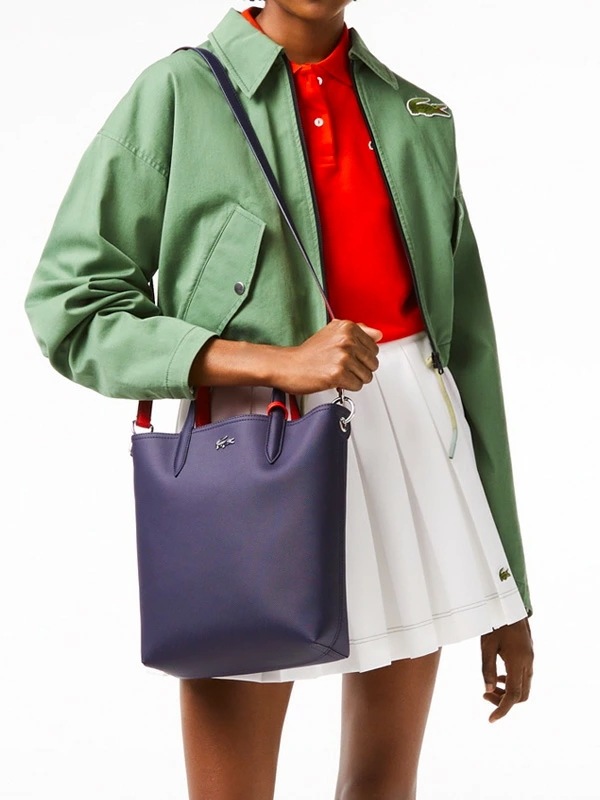 LACOSTE ラコステ バッグ レディース メンズ ユニセックス 大人 かわいい トートバッグ ANNA リバーシブル 縦型 トート おしゃれ ブランド 黒 紺 リバーシブル 縦型トート クラッチバ