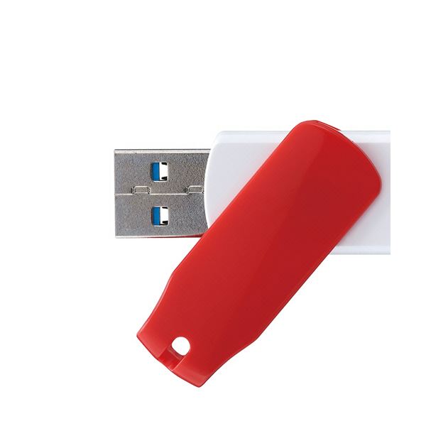 （まとめ）プリンストン USBフラッシュメモリーストラップ付き 8GB レッド/ホワイト PFU-T3KT/8GMGA 1個[x10セット]