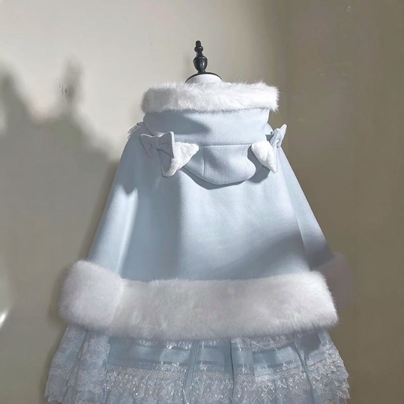 【猫マント】カスタム新冬ブルーロリータジャケットlolitaベルベットマントjskスカートマント 【猫マント】カスタム新冬ブルーロリータジャケットlolitaベルベットマントjskスカートマント