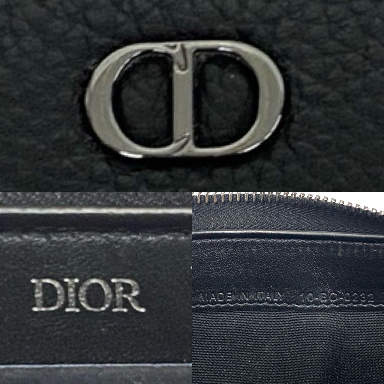 CD ロゴ 金具長財布 レザー ブラック 85915 CD ロゴ 金具長財布 レザー ブラック 85915