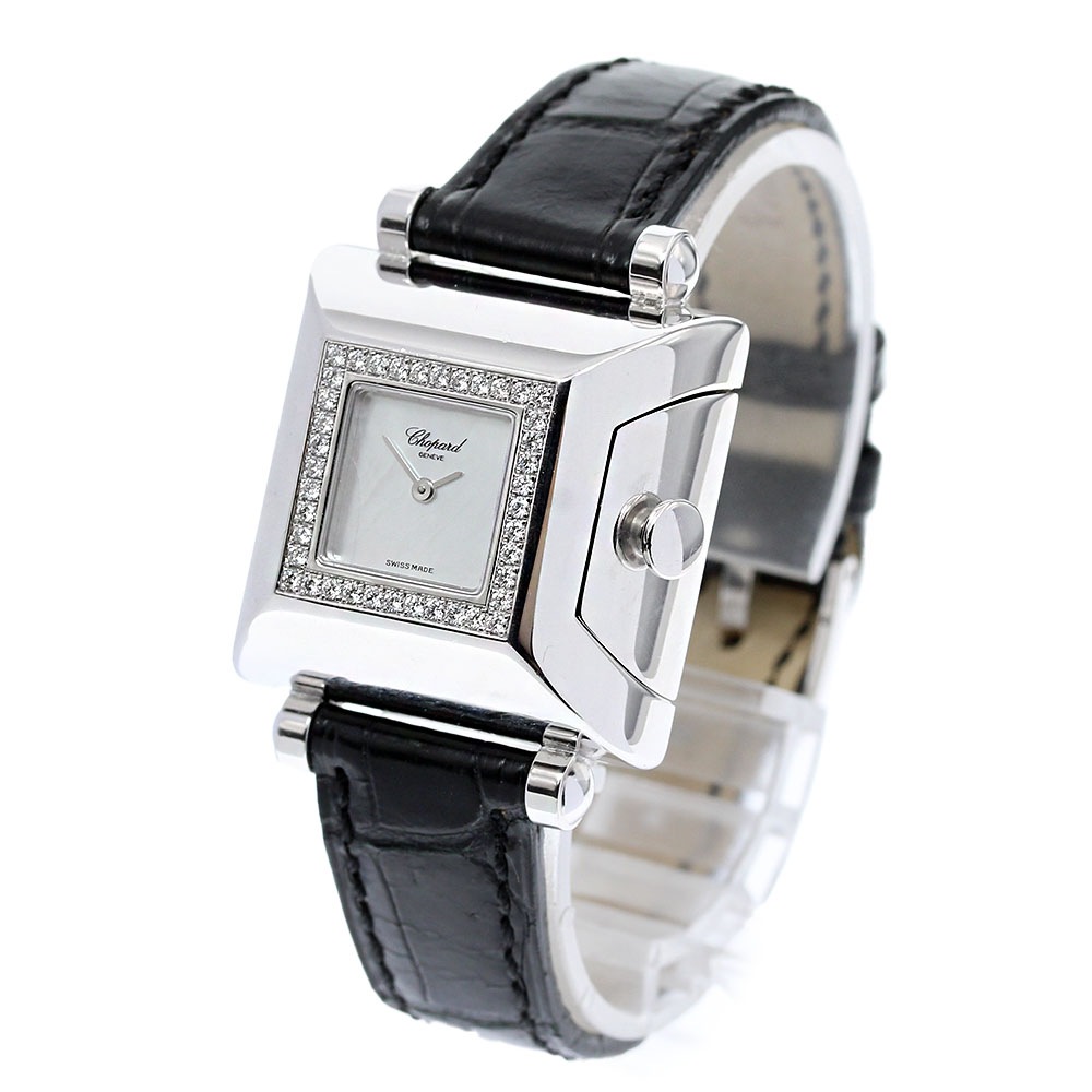 ショパール Chopard K18WG ダイヤベゼル クォーツ レディース _837783【中古】 dadidaworld.com