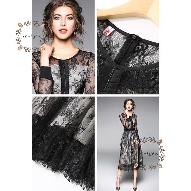 パーティードレス ミモレ丈 結婚式 ワンピース 袖あり 透け感レース デコルテが大人の魅力 レース 刺繍 フォーマルワンピース aライン 大きいサイズ フォーマル パーティードレス ミモレ丈 結婚式 ワンピース 袖あり 透け感レース デコルテが大人の魅力 レース 刺繍 フォーマルワンピース aライン 大きいサイズ フォーマル