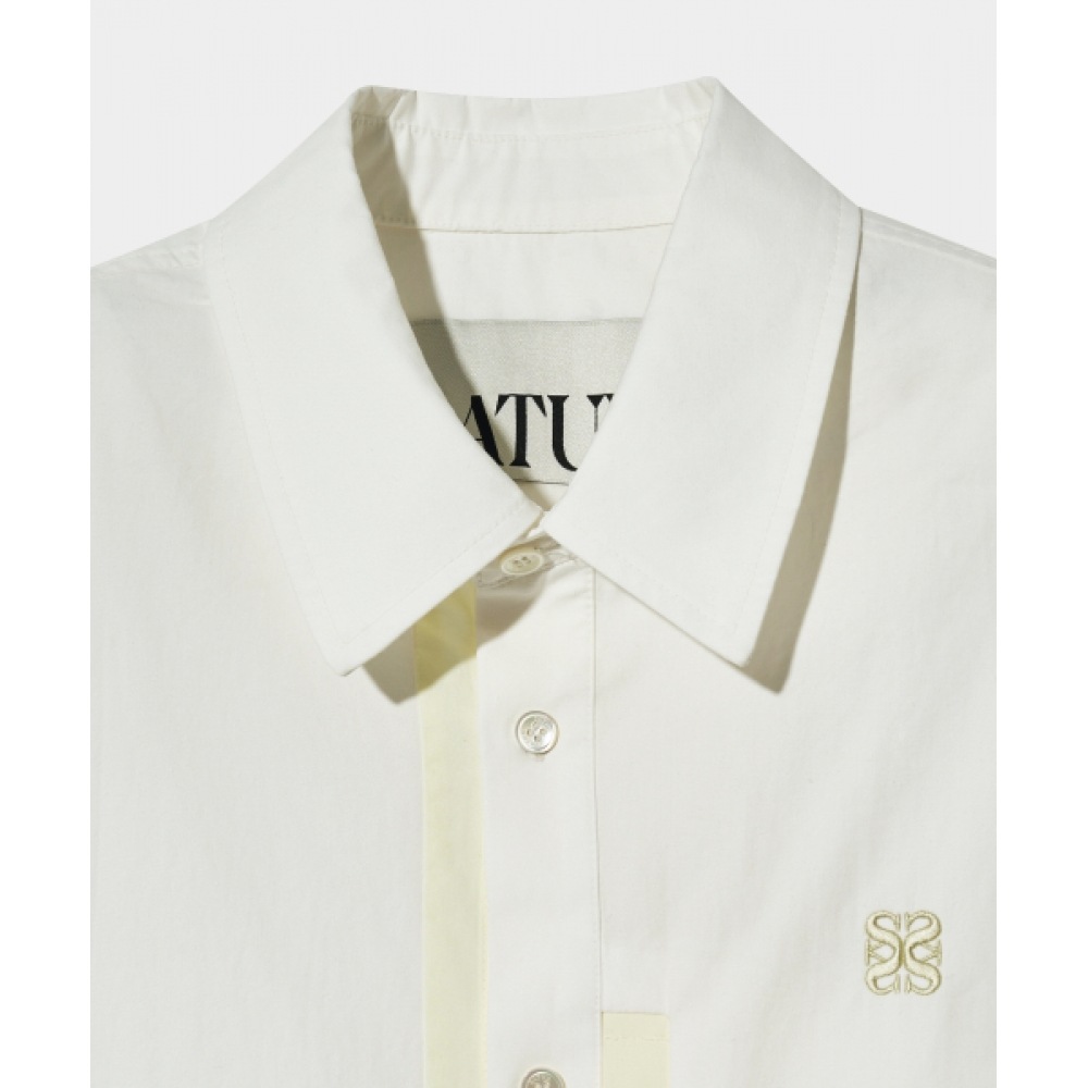 SATUR ランタナコットンシャツフローラルホワイト