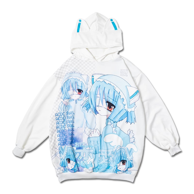 ACDC RAG 恋愛界隈01ちゃん パーカー 原宿系 サイバー 病みかわいい 病み パンク ロック 大きいサイズ ユニセックス