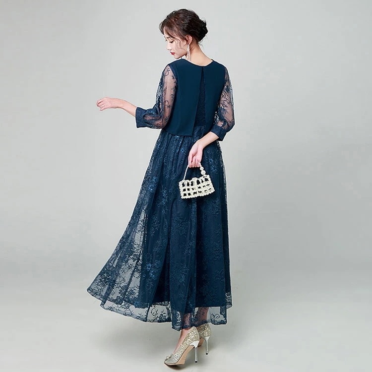 お見逃しなくパーティードレス 結婚式 ワンピース フォーマルドレス ドレス レーススリーブ 7分袖 Aライン マキシ丈 クルーネック バックファスナー 後ファスナー 体型カバー エレガント 二次会 披 お見逃しなくパーティードレス 結婚式 ワンピース フォーマルドレス ドレス レーススリーブ 7分袖 Aライン マキシ丈 クルーネック バックファスナー 後ファスナー 体型カバー エレガント 二次会 披