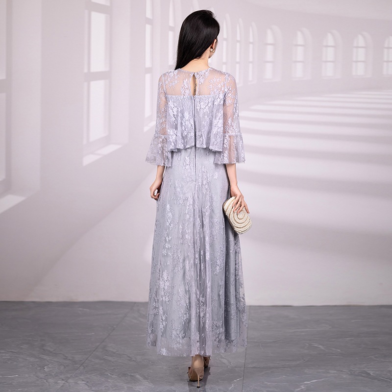 レースの気質スリムでエレガントな花嫁介添人の服パーティー長いドレス