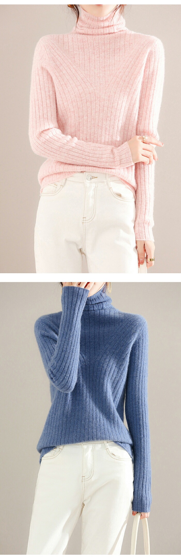 冬新品 ニット セーター レディース タートルネック ニット ウール ハイネック ニット トップス 長袖 秋 冬 春 カットソー 厚手 プルオーバー リブニット ビジネス 通勤 シンプル 柔らか 着痩