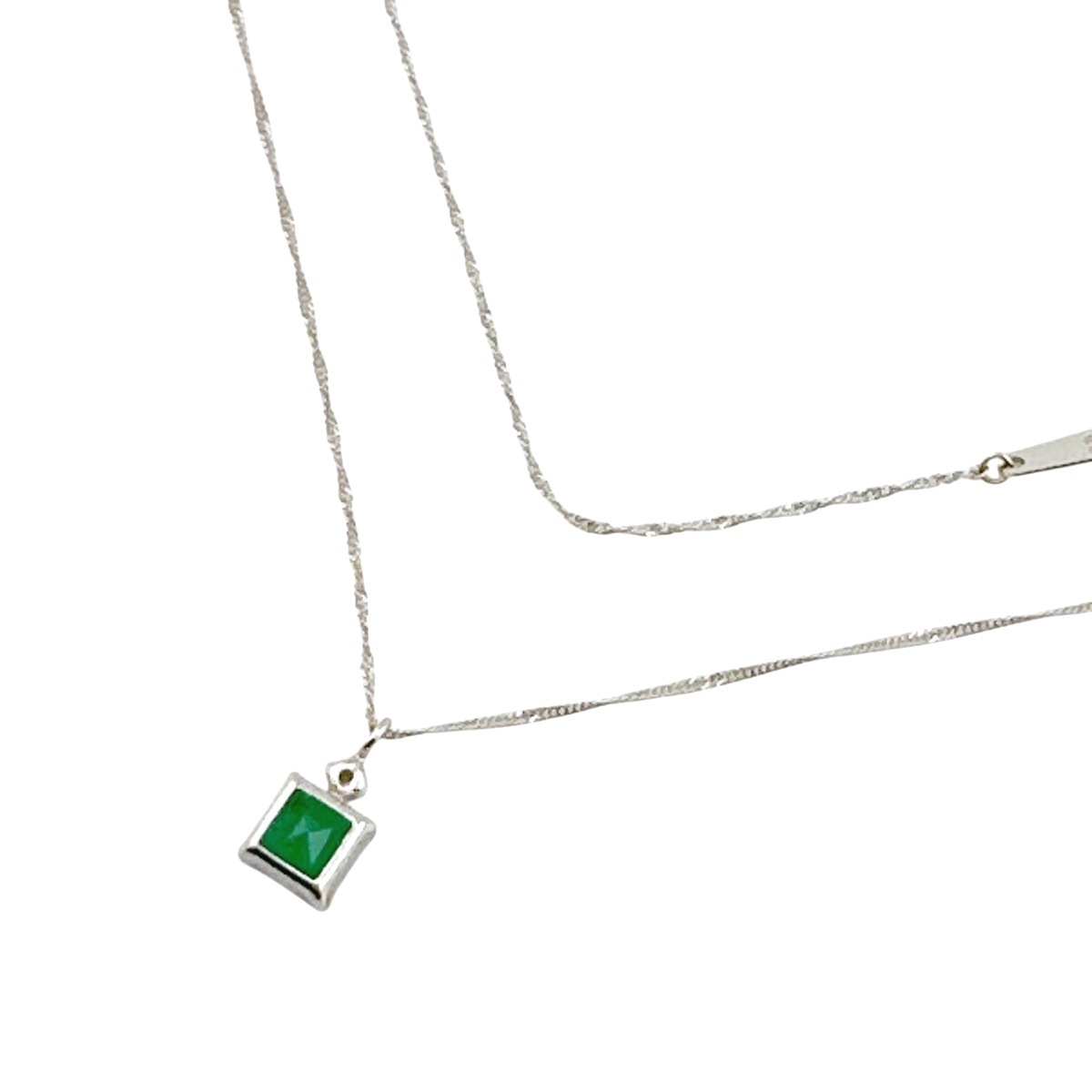 エメラルド K18WG ネックレス ホワイトゴールド×グリーン エメラルド K18WG ネックレス ホワイトゴールド×グリーン