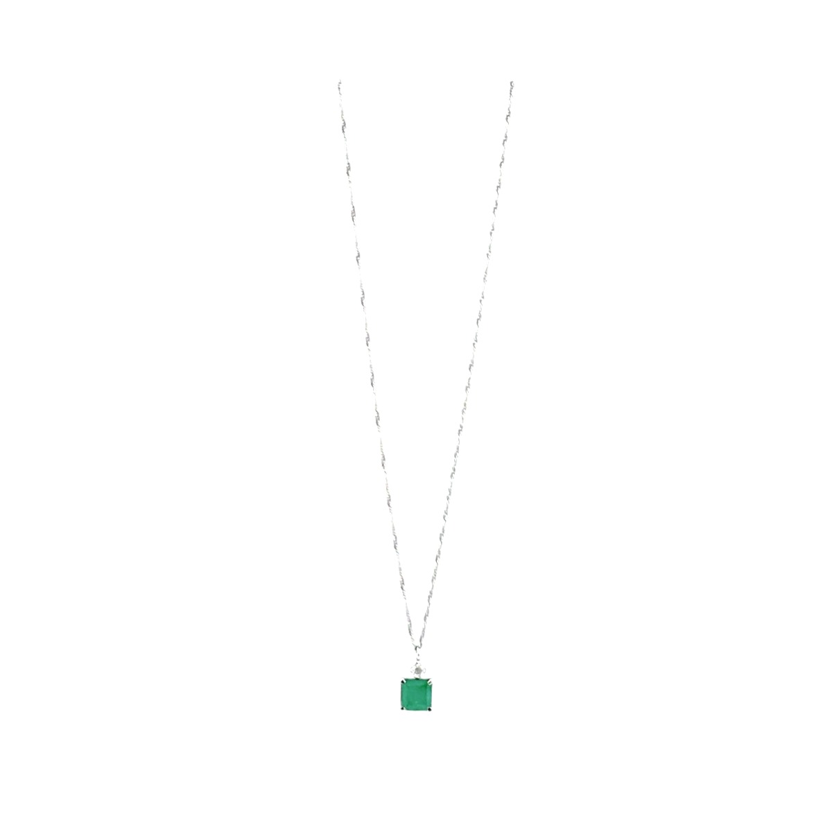 エメラルド K18WG ネックレス ホワイトゴールド×グリーン エメラルド K18WG ネックレス ホワイトゴールド×グリーン