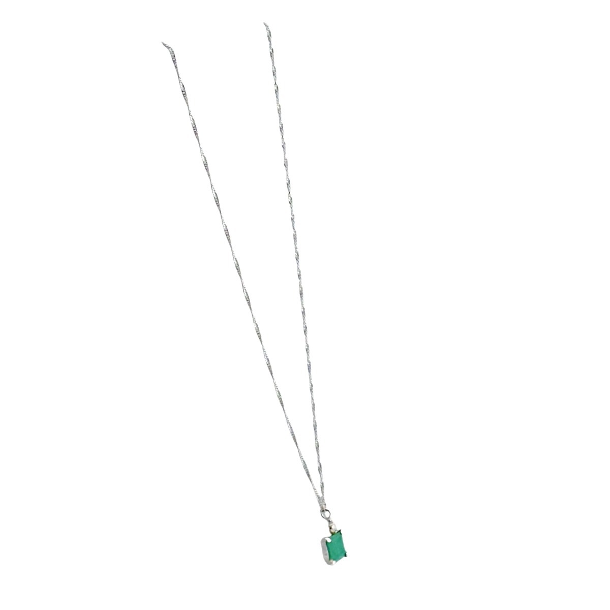 エメラルド K18WG ネックレス ホワイトゴールド×グリーン エメラルド K18WG ネックレス ホワイトゴールド×グリーン
