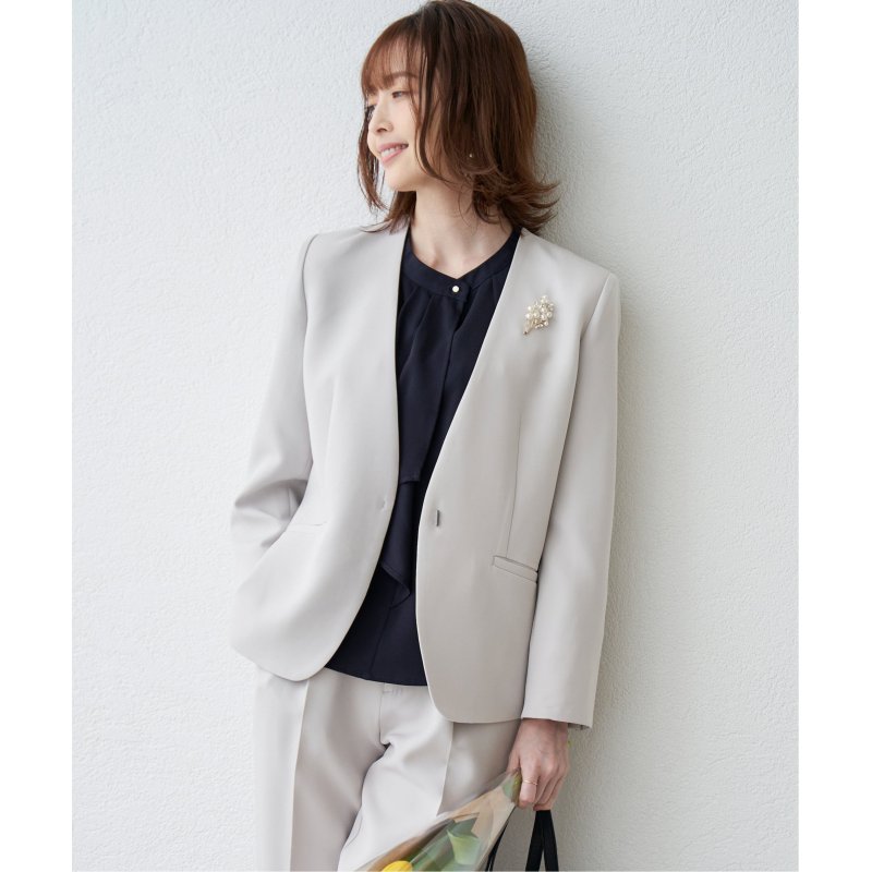 【洗濯機で洗える/フォーマル対応】ウォッシャブルVネックジャケット【セットアップ対応】 【洗濯機で洗える/フォーマル対応】ウォッシャブルVネックジャケット【セットアップ対応】