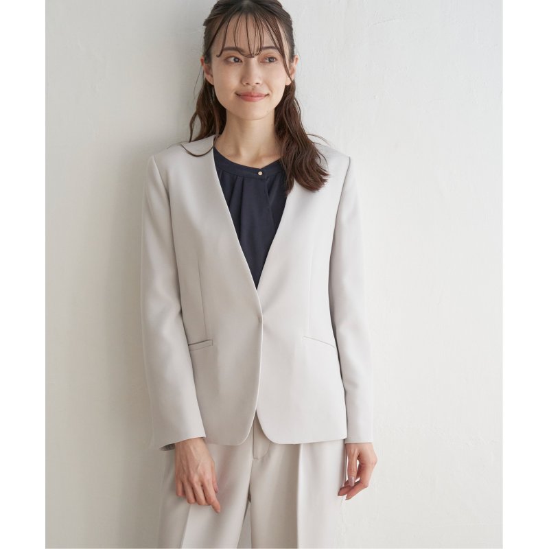 【洗濯機で洗える/フォーマル対応】ウォッシャブルVネックジャケット【セットアップ対応】 【洗濯機で洗える/フォーマル対応】ウォッシャブルVネックジャケット【セットアップ対応】