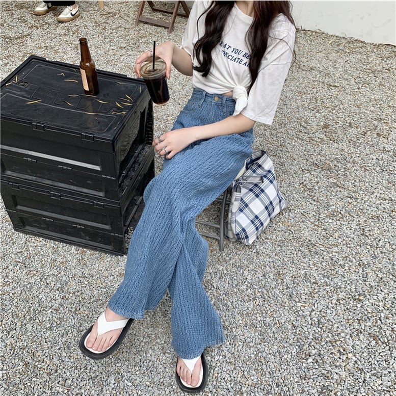 2color レディース ジャガードデニムパンツ ワイドパンツ ツイード風 ハンサム デニム 2color レディース ジャガードデニムパンツ ワイドパンツ ツイード風 ハンサム デニム