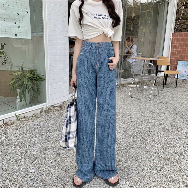 2color レディース ジャガードデニムパンツ ワイドパンツ ツイード風 ハンサム デニム 2color レディース ジャガードデニムパンツ ワイドパンツ ツイード風 ハンサム デニム