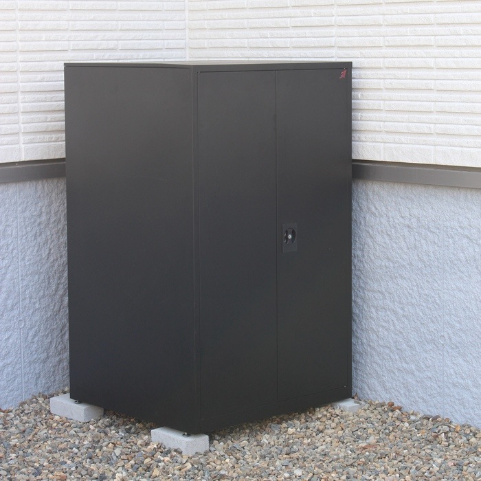 タイヤが入るスチール製収納庫 物置 屋外 収納 スチール物置 おしゃれ 収納庫 小型 コンパクト 鍵付き