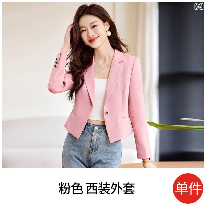 レディース ショート ブレザー スーツジャケット テーラード カジュアル 春秋 スリムフィット ボタン おしゃれ フォーマル ビジネス ワーク レディース ショート ブレザー スーツジャケット テーラード カジュアル 春秋 スリムフィット ボタン おしゃれ フォーマル ビジネス ワーク