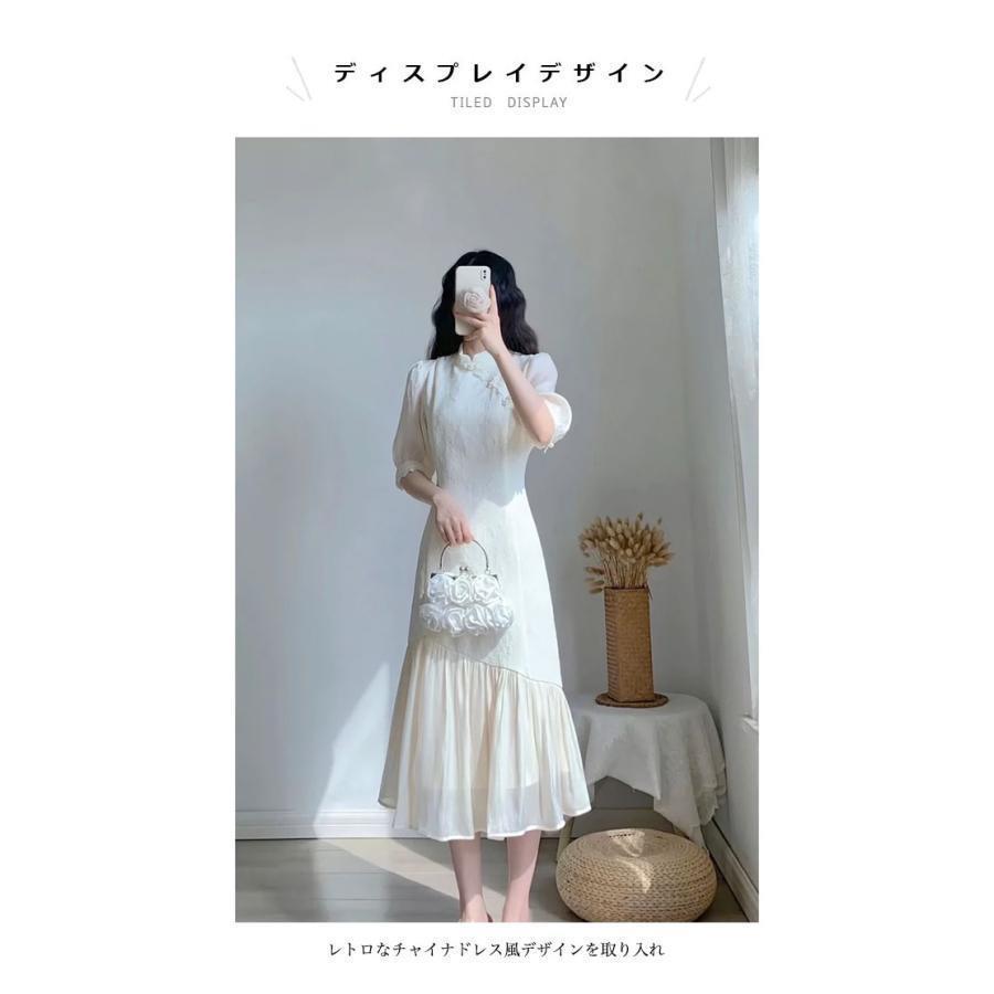 ワンピース 5分丈袖 レディース チャイナドレス パフスリーブ 5分丈袖ワンピース レトロ ミモレ丈 夏 ジャガードワンピース ワンピース 5分丈袖 レディース チャイナドレス パフスリーブ 5分丈袖ワンピース レトロ ミモレ丈 夏 ジャガードワンピース