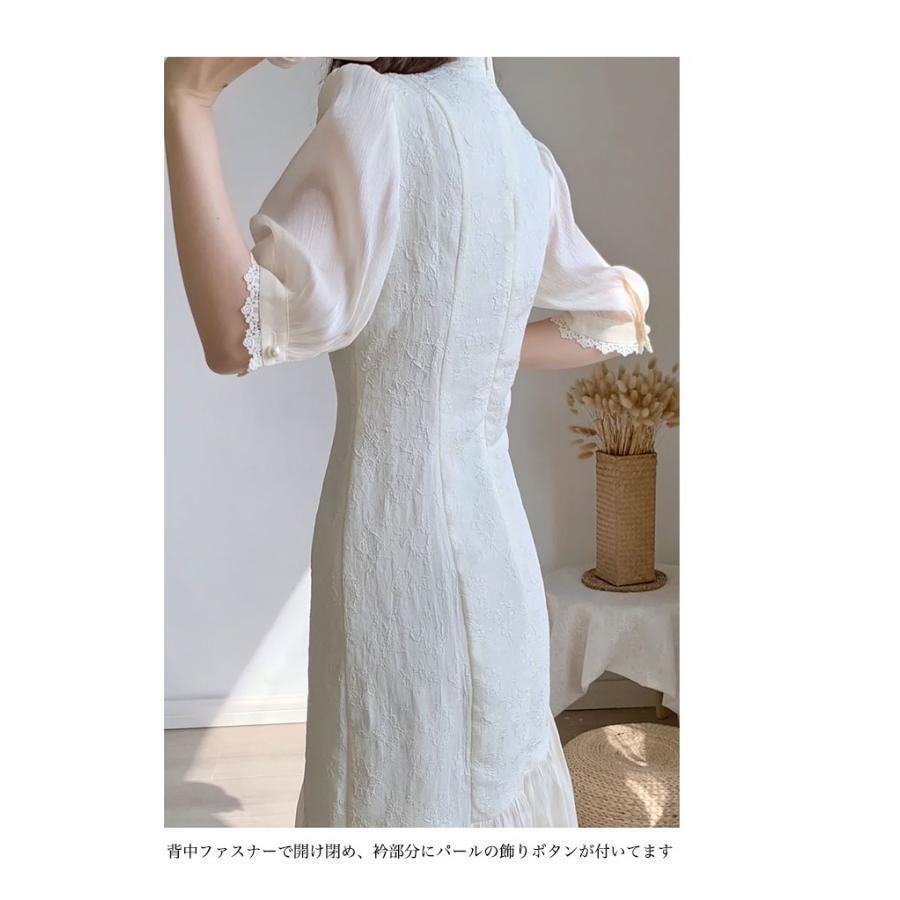 ワンピース 5分丈袖 レディース チャイナドレス パフスリーブ 5分丈袖ワンピース レトロ ミモレ丈 夏 ジャガードワンピース ワンピース 5分丈袖 レディース チャイナドレス パフスリーブ 5分丈袖ワンピース レトロ ミモレ丈 夏 ジャガードワンピース