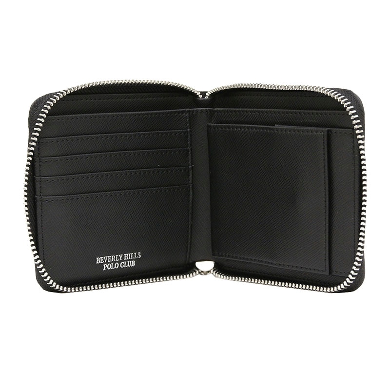 ラウンドファスナー 二つ折り財布 カウレザー ロゴ 小銭入れ メンズ 男性 bhgm3004 専属BOX付 ラウンドファスナー 二つ折り財布 カウレザー ロゴ 小銭入れ メンズ 男性 bhgm3004 専属BOX付