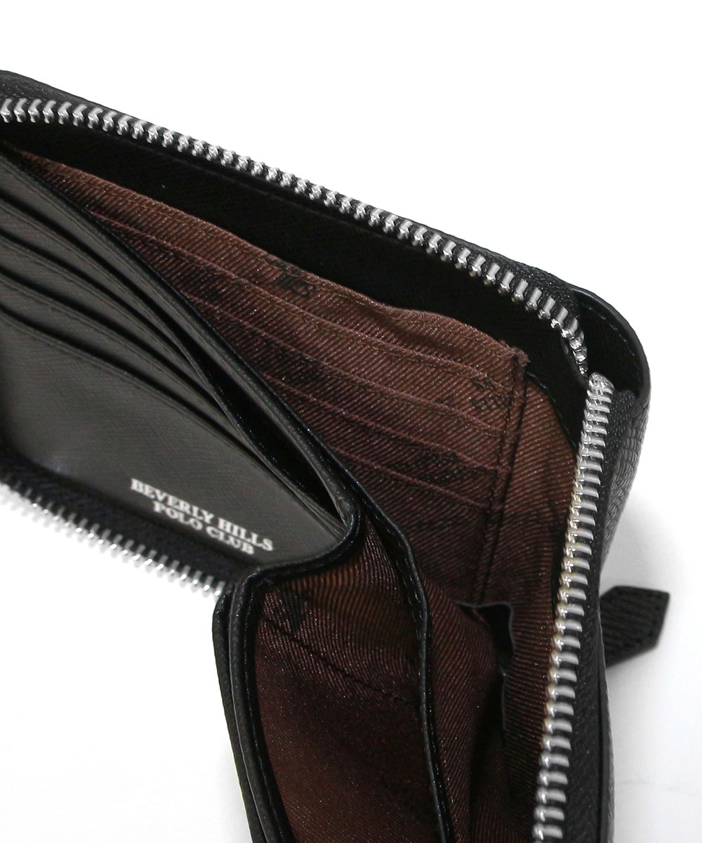 ラウンドファスナー 二つ折り財布 カウレザー ロゴ 小銭入れ メンズ 男性 bhgm3004 専属BOX付 ラウンドファスナー 二つ折り財布 カウレザー ロゴ 小銭入れ メンズ 男性 bhgm3004 専属BOX付