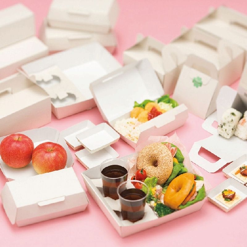 （まとめ買い）シモジマ HEIKO 食品容器 エコパームボックス ランチトレー ホルダー付 20枚 天面240x215/底面220x190/高55mm 004247801 [x3セット]