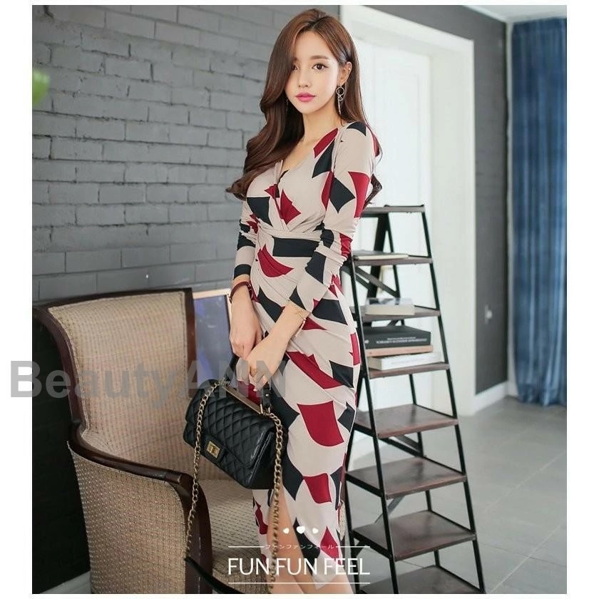 ワンピース レディース 40代 きれいめ 膝丈ワンピース 春 夏 七分袖ワンピース Vネック スリット タイトスカート オシャレ韓国風 OL 大人上品 30代 着痩せ ロングワンピース カジュアル ワ ワンピース レディース 40代 きれいめ 膝丈ワンピース 春 夏 七分袖ワンピース Vネック スリット タイトスカート オシャレ韓国風 OL 大人上品 30代 着痩せ ロングワンピース カジュアル ワ