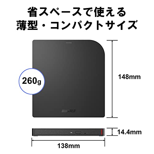 【Amazon.co.jp限定】バッファロー USB3.2(Gen1)/3.0 ブルーレイドライブ 書込みソフト バスパワー(給電ケーブル付) 外付け 薄型ポータブルBD ノートパソコン 国内メーカー 【Amazon.co.jp限定】バッファロー USB3.2(Gen1)/3.0 ブルーレイドライブ 書込みソフト バスパワー(給電ケーブル付) 外付け 薄型ポータブルBD ノートパソコン 国内メーカー