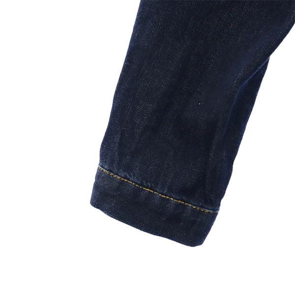 未使用 長袖 フリルデニム ワンピース F ネイビー LWFO181003 レディース