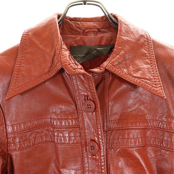 top skins 70s ヴィンテージ レザージャケット ブラウン系 本革 レディース